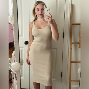 Tan ribbed dress!